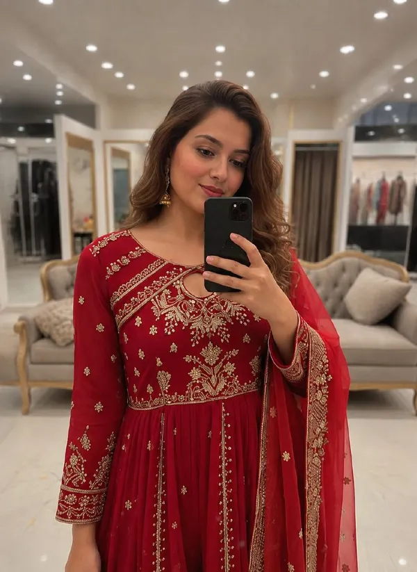 Red_Vichitra_Silk_Anarkali_Suit_Set_For_Women