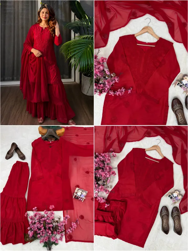 Red_Roman_Dell_Silk_Kurta_For_Women