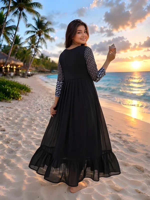 Woman_Black_Embroidered_Georgette_Anarkali_Gown