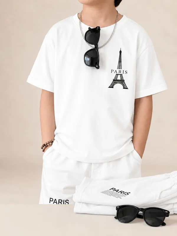Boys_White_Paris_Eiffel_Tower_Printed_T-Shirt_&_Shorts_Co-ord_Set_for_Kids,_3–16_Years
