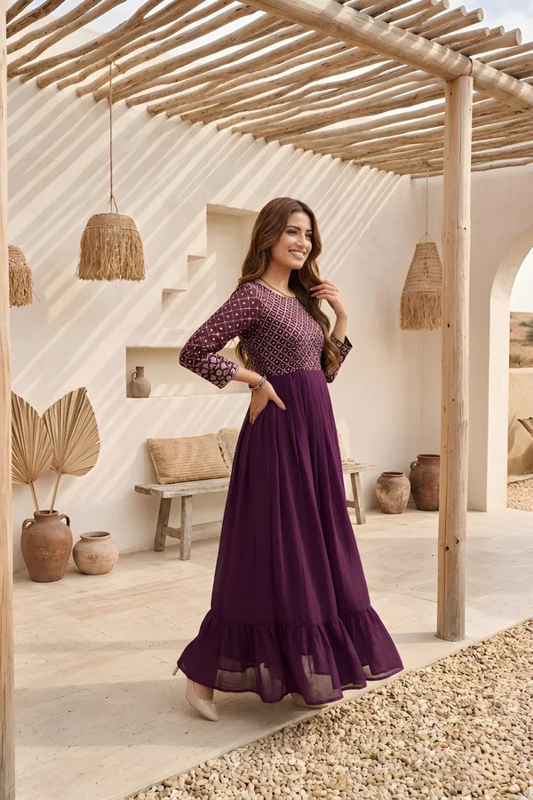 Woman_Wine_Embroidered_Georgette_Anarkali_Gown
