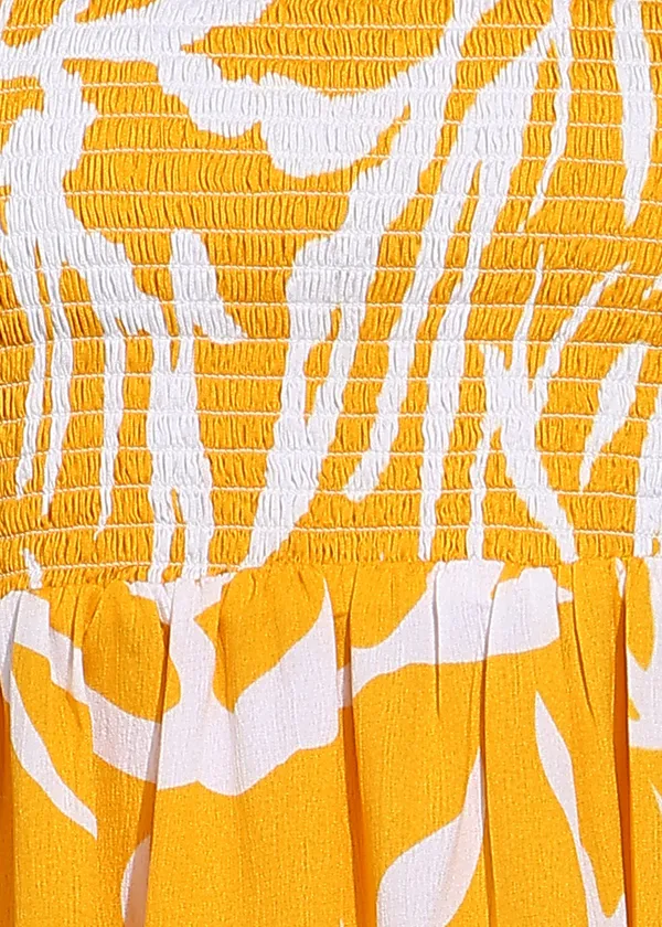 Women_Ladies_Yellow_Printed_Midi_Dress,_Western_Wear_Fit_and_Flare_A-Line_Dress_with_Puff_Sleeves