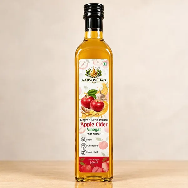 Aarvovedan_Ginger_Garlic_Infused_Apple_Cider_Vinegar_500Ml
