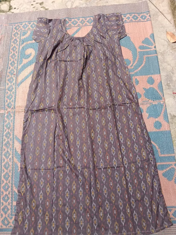 Grey_Cotton_Ikat_Print_Sleeveless_Nighty_For_Women