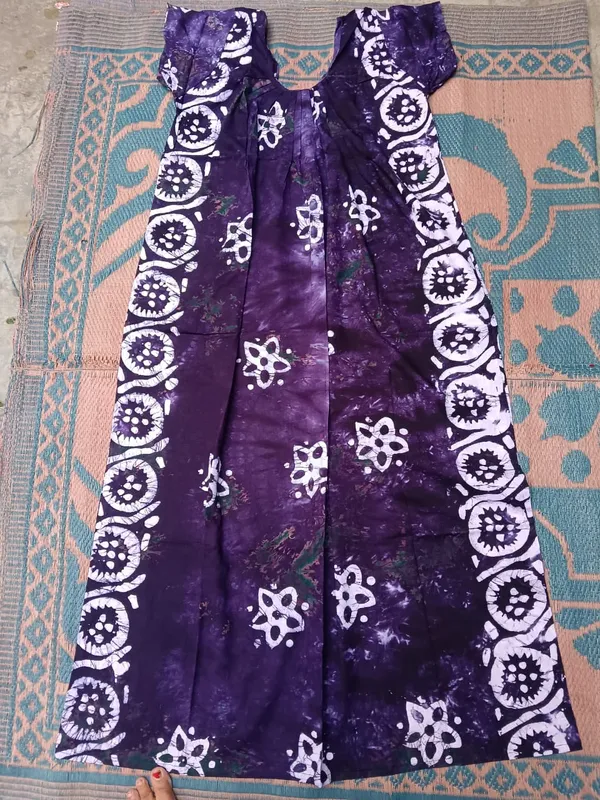 Purple_Cotton_Batik_Print_Sleeveless_Maxi_Nightdress_For_Women