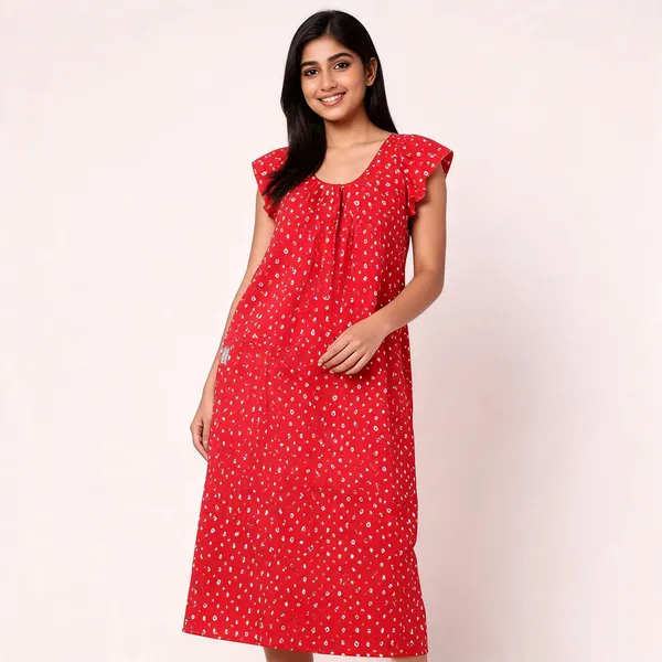 Red_Cotton_Relaxed_Sleeveless_Nighty_For_Women