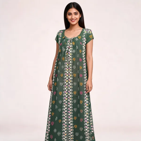 Green_Cotton_Paisley_Print_Sleeveless_Nighty_For_Women