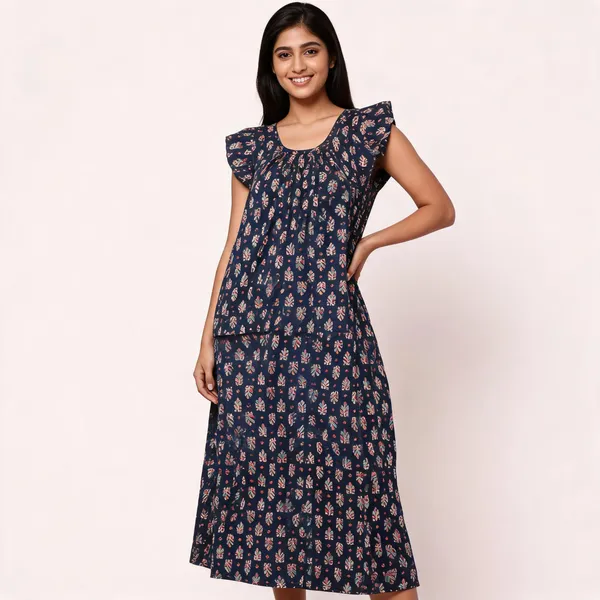 Navy_Blue_Cotton_Loose_Fit_Ethnic_Print_Maxi_Dress_For_Women