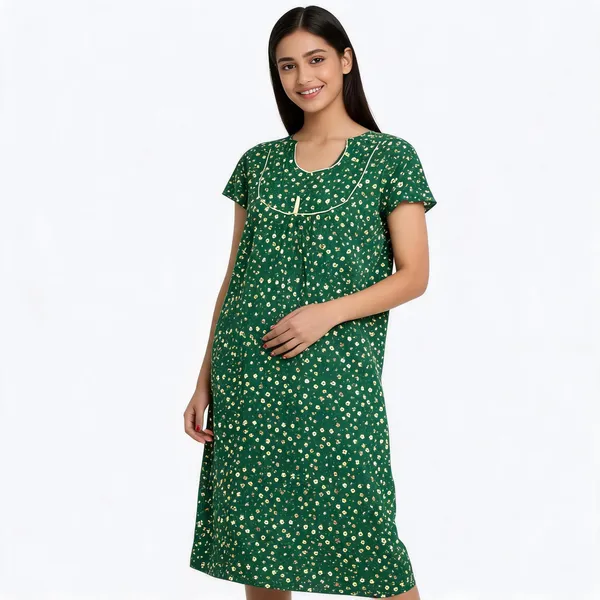 Green_Floral_Print_Cotton_Nighty_For_Women
