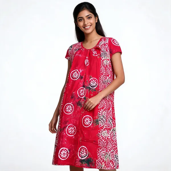 Red_Cotton_Printed_Loose_Fit_Nighty_For_Women