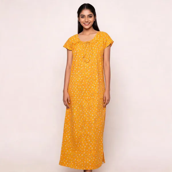 Yellow_Cotton_Printed_Loose_Fit_Nighty_For_Women
