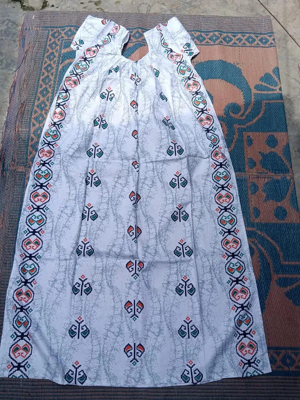 White_Cotton_Floral_Print_A-Line_Ethnic_Dress_For_Women