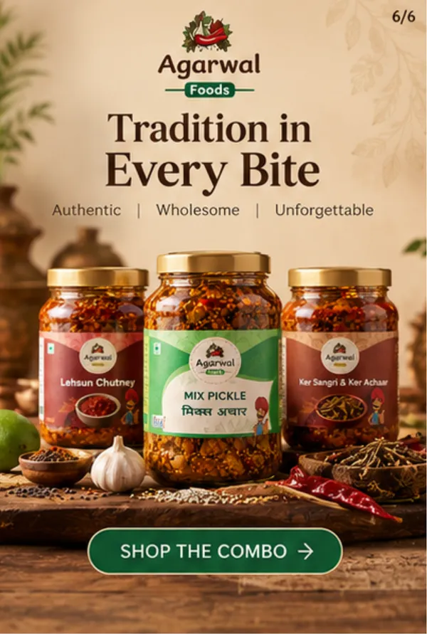 Agarwal_Foods_Authentic_Rajasthani_Pickle_Combo_–_Lehsun_Chutney,_Mix_Pickle_&_Ker_Sangri_Achaar