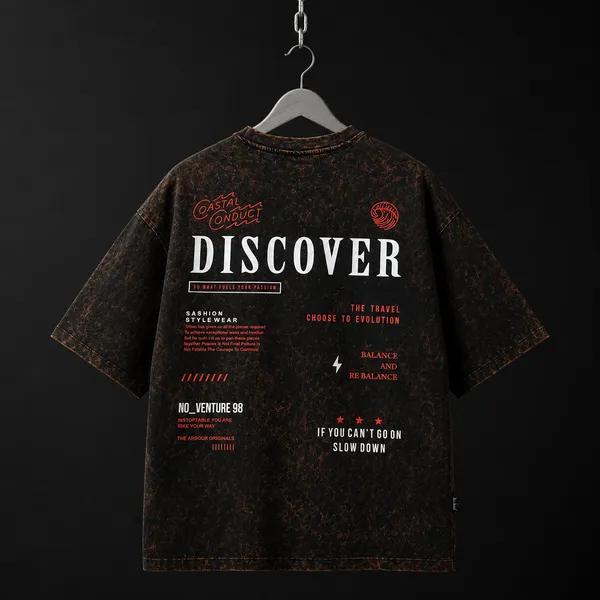 No_Venture_Discover_(Brown)_Oversized_Acid_Wash_T-Shirt_For_Men