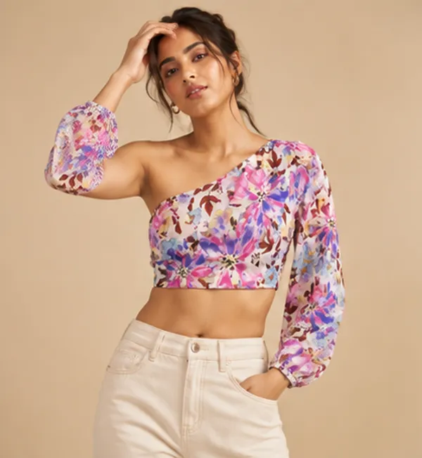 One_Shoulder_Crop_Top_For_Women
