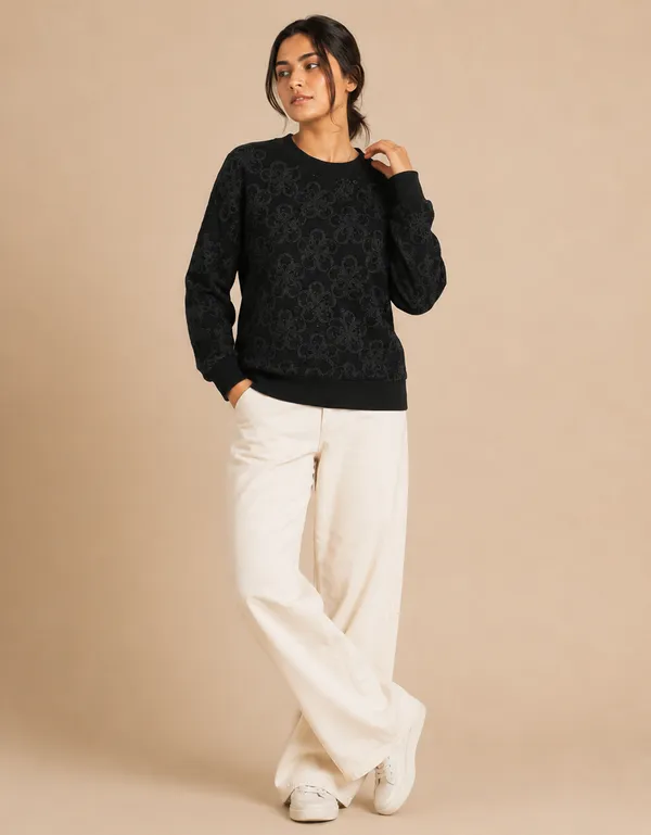 Black_Textured_Knitted_Sweater_For_Women