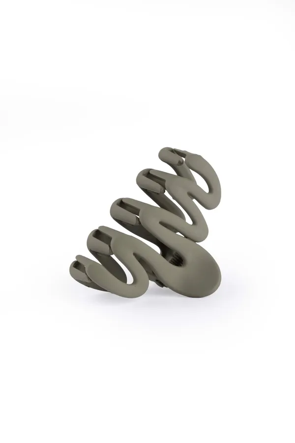 Wavy_Claw_Small_Olive_Green_Single_Claw_Clip
