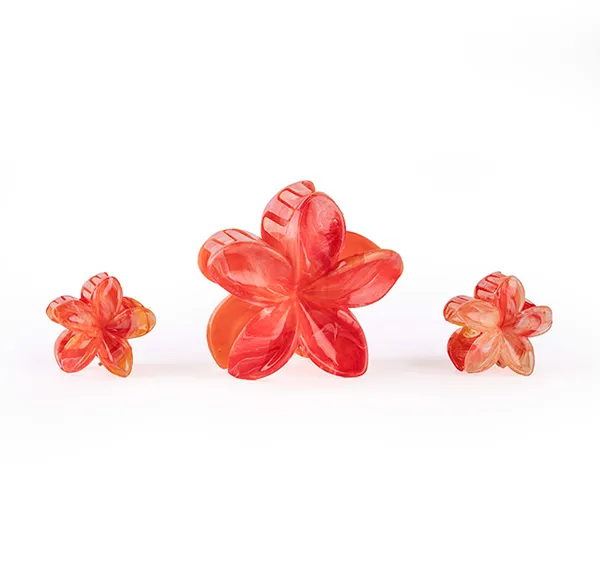 Flower_Family_Set_Large_2_Small_Sunset_Orange_Pack_Of_6_Hair_Clip_Set