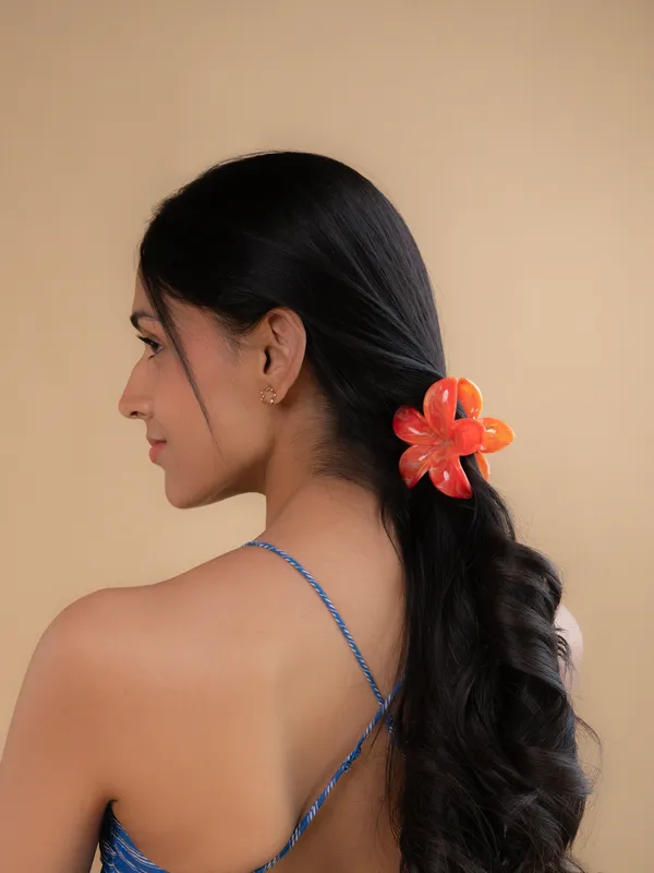 Flower_Family_Set_Large_2_Small_Sunset_Orange_Pack_Of_6_Hair_Clip_Set