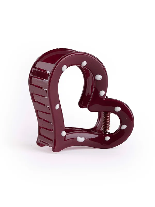 Polka_Heart_Claw_Medium_Wine_Red_Single_Claw_Clip