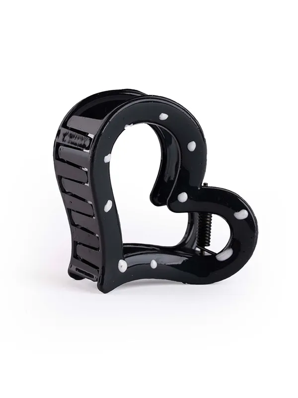 Polka_Heart_Claw_Medium_Jet_Black_Single_Claw_Clip