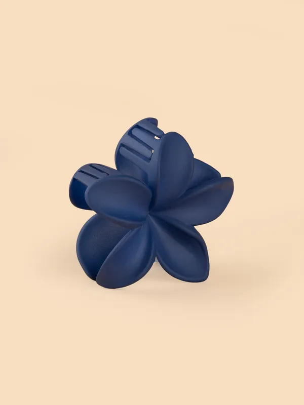 Matte_Flower_Claw_Large_Navy_Blue_Single_Claw_Clip