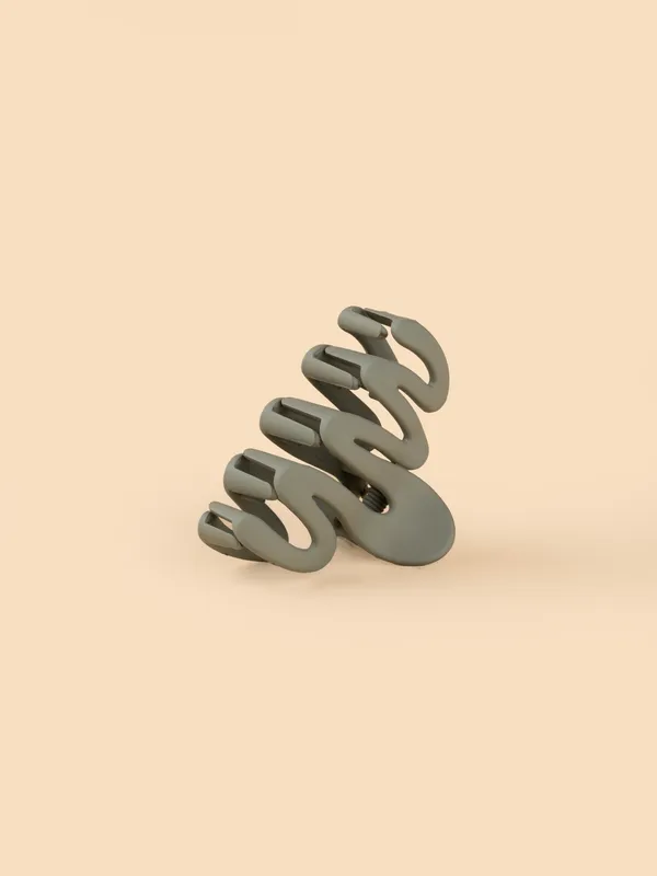 Wavy_Claw_Small_Olive_Green_Single_Claw_Clip