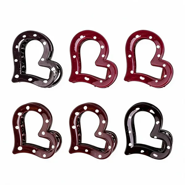 Polka_Heart_Claw_Medium_Pack_Of_12_Claw_Clip