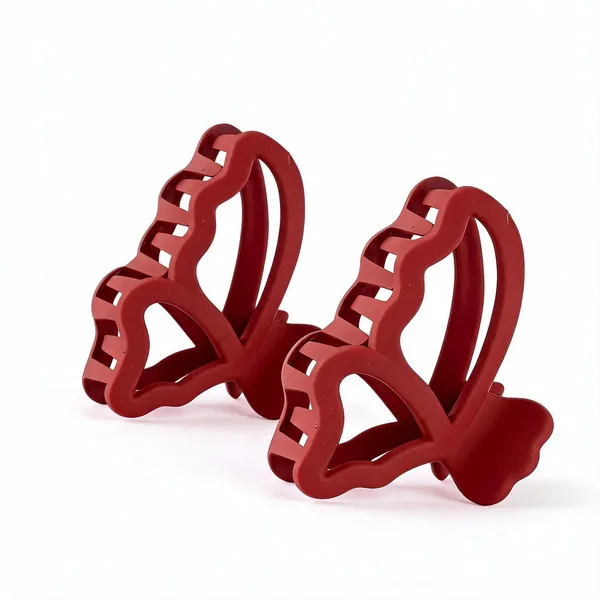 Matte_Butterfly_Claw_Medium_Terracotta_Red-Pack_Of_12_Claw_Clip