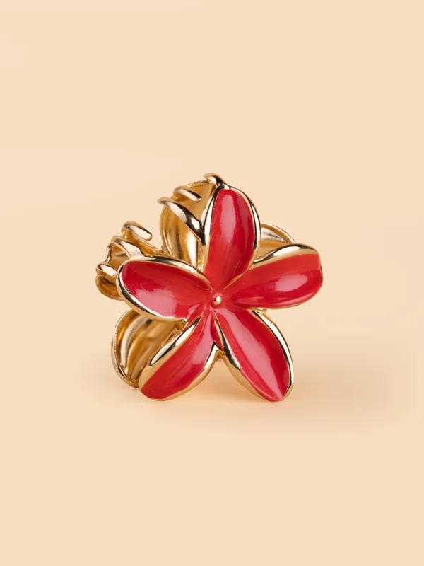 Metal_Flower_Medium_Coral_Red_Hair_Accessory