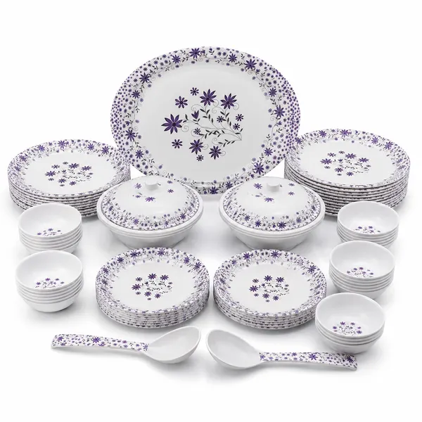 White_Ceramic_Floral_Print_Dinner_Set