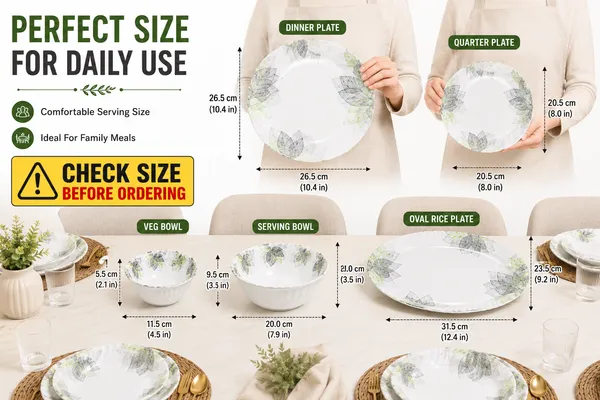 White_Melamine_Leaf_Print_Dinner_Set_with_Serving_Bowls