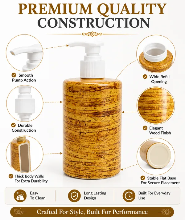 Wood_Print_Plastic_Soap_Dispenser_Pump_Bottle_(Pack_of_3)