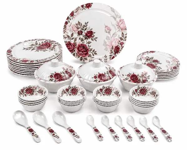 White_Melamine_Floral_Print_Dinner_Set_(40_Pieces)
