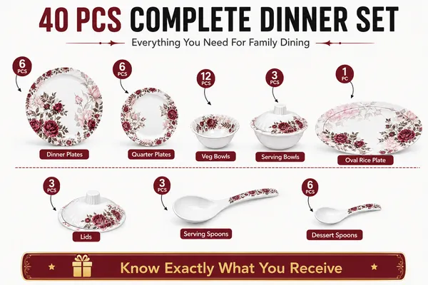 White_Melamine_Floral_Print_Dinner_Set_(40_Pieces)