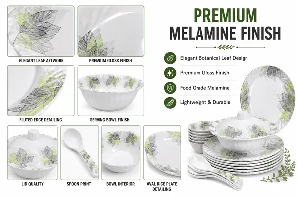 White_Melamine_Leaf_Print_Dinner_Set_with_Serving_Bowls