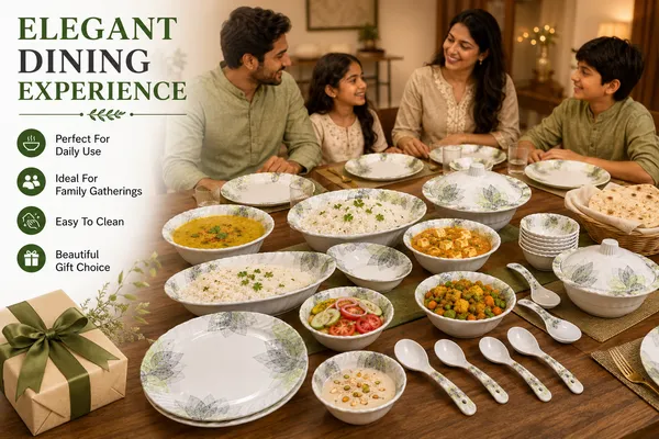 White_Melamine_Leaf_Print_Dinner_Set_with_Serving_Bowls