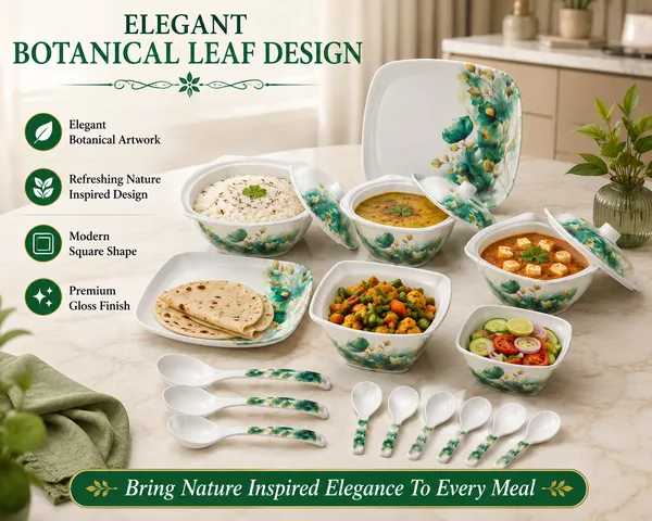 White_Melamine_Floral_Print_Dinnerware_Set_with_Serving_Bowls