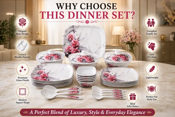 White_Melamine_Rose_Print_Dinner_Set_with_Serving_Bowl