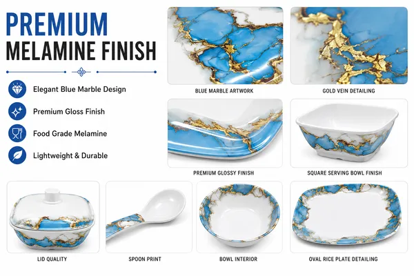 White_Blue_Marble_Pattern_Dinnerware_Set_with_Golden_Accents