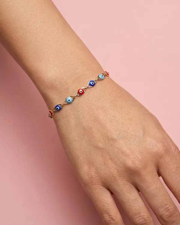 Silver_Multicolor_Evil_Eye_Enamel_Bracelet_For_Women