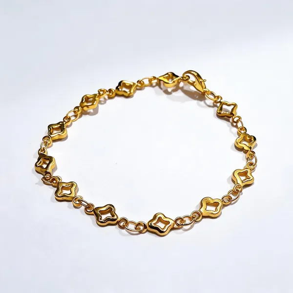 Gold_Tone_Geometric_Link_Chain_Bracelet_For_Women