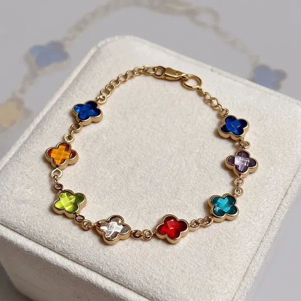 Multicolor_Crystal_Clover_Bracelet_For_Women
