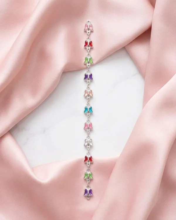 Silver_Multicolor_Butterfly_Anklet_for_Women_