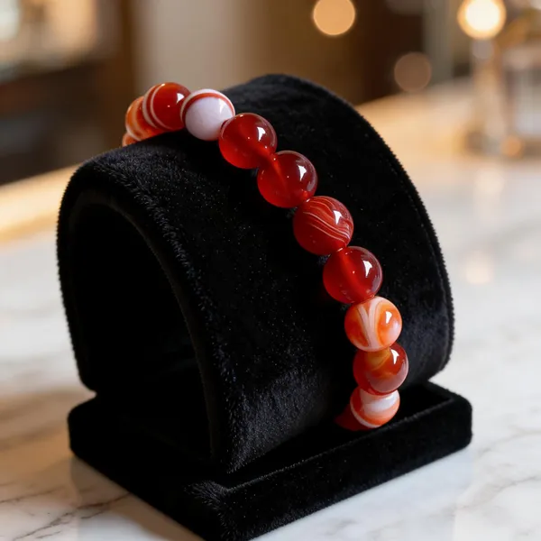 Natural_Red_Carnelian_Gemstone_Beaded_Bracelet