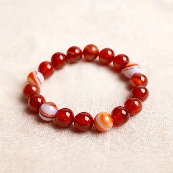 Natural_Red_Carnelian_Gemstone_Beaded_Bracelet