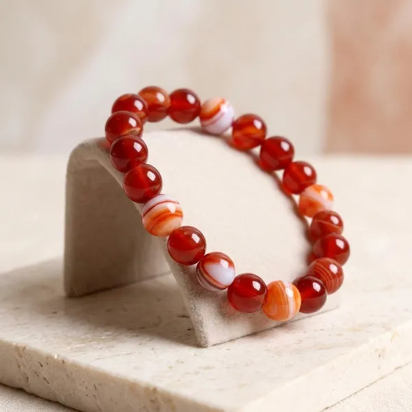 Natural_Red_Carnelian_Gemstone_Beaded_Bracelet