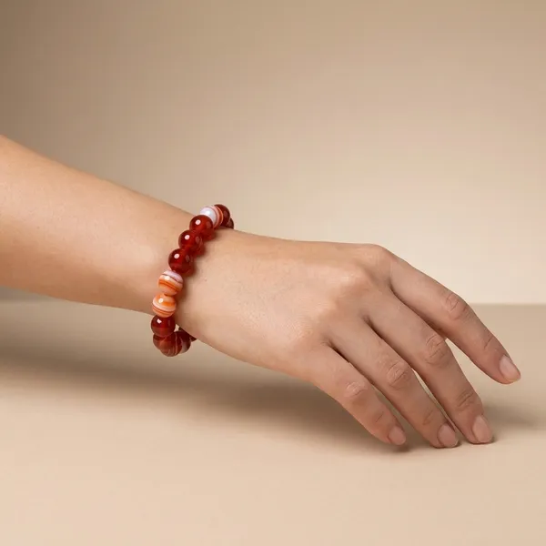 Natural_Red_Carnelian_Gemstone_Beaded_Bracelet