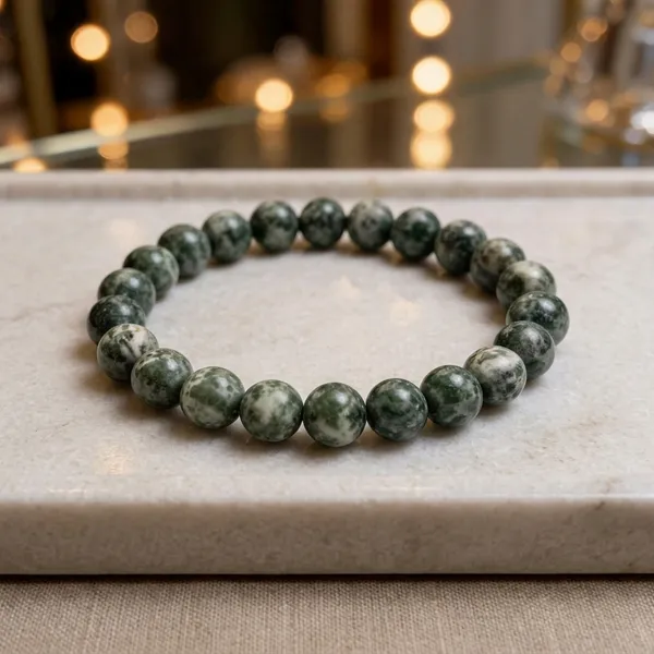 Green_And_White_Tree_Agate_Natural_Stone_Beaded_Bracelet