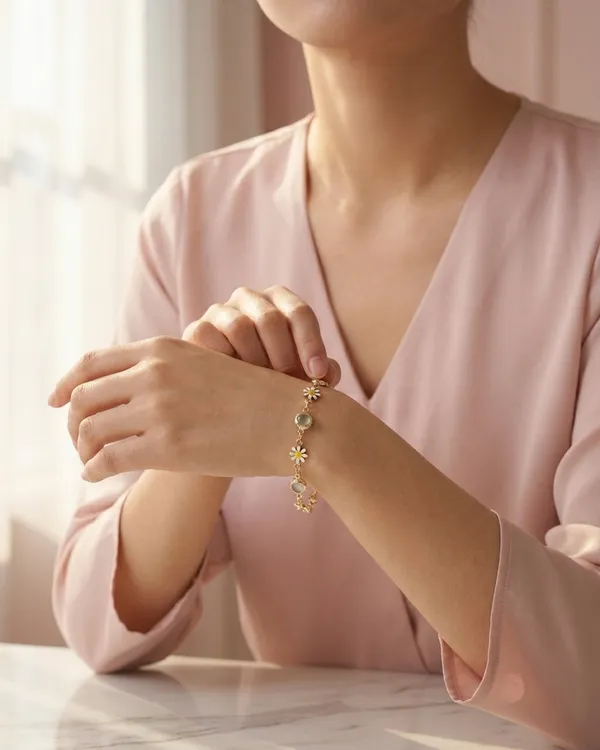 Gold_Toned_Daisy_Charm_Bracelet_With_Crystal_Accents_